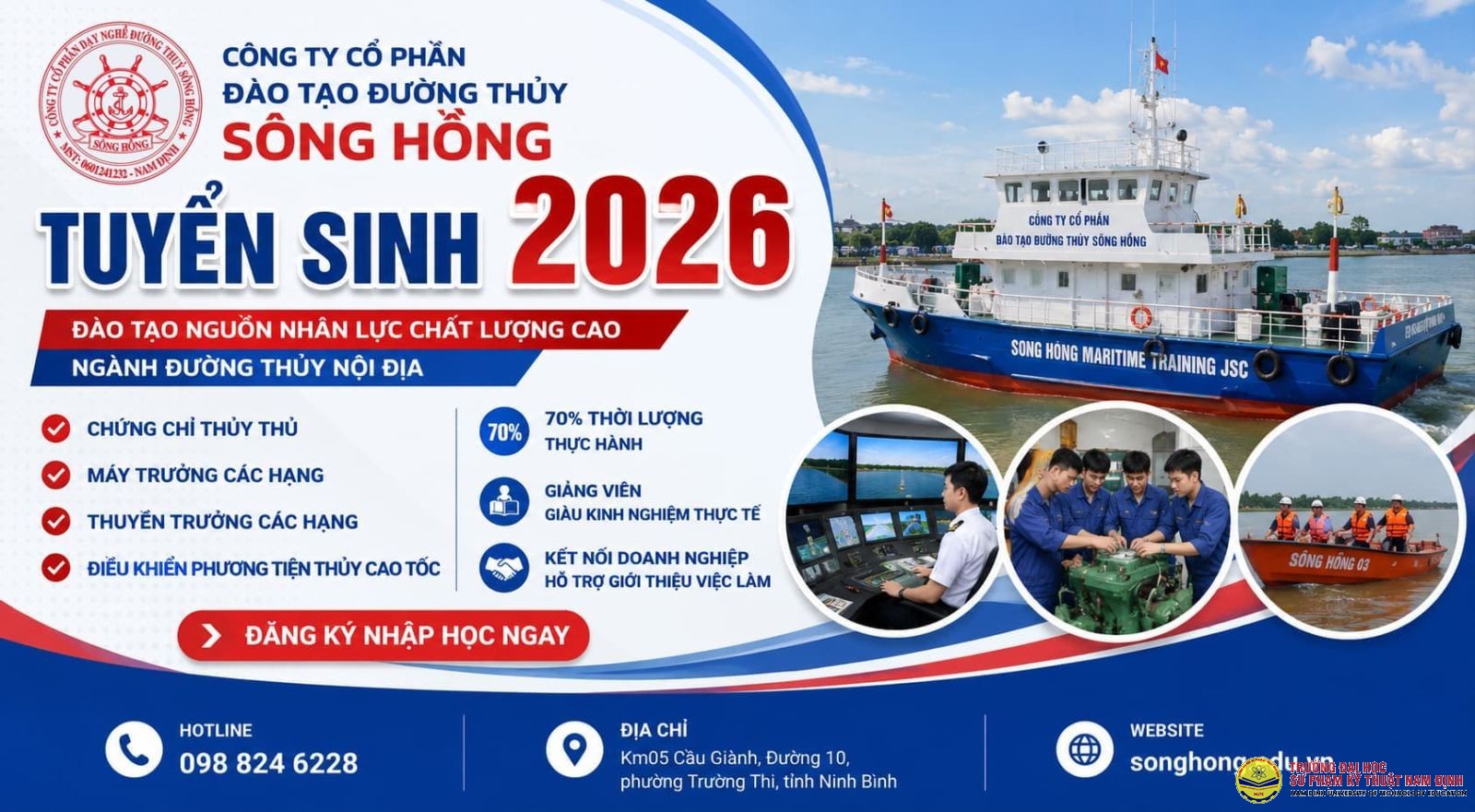 Tuyển sinh lớp Thuyền trưởng hạng Nhất – Đào tạo chuyên nghiệp, nâng tầm sự nghiệp ngành đường thủy nội địa